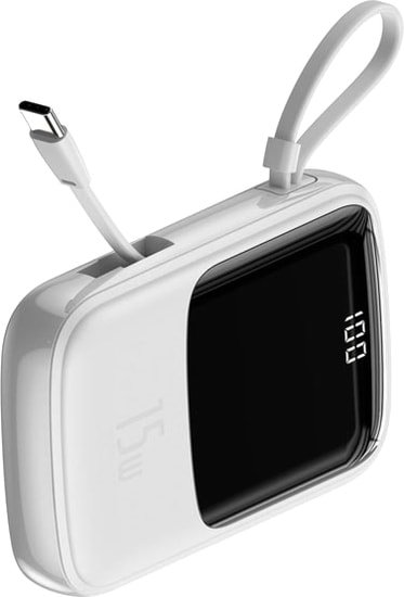 Портативное зарядное устройство Baseus Qpow Digital Display PPQD-A02 10000mAh (белый) - фото