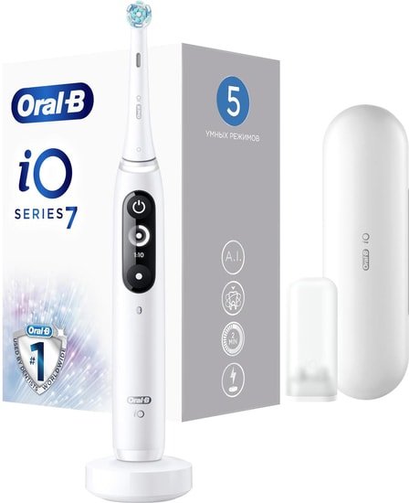Электрическая зубная щетка Oral-B iO 7 (белый) - фото