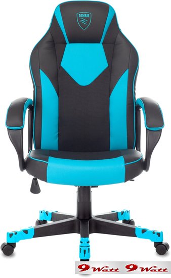 Кресло Zombie Game 17 (черный/голубой) - фото2