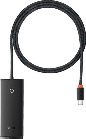 USB-хаб Baseus Lite Series 4-Port USB A - Type C WKQX030501 (2 м, черный) - фото