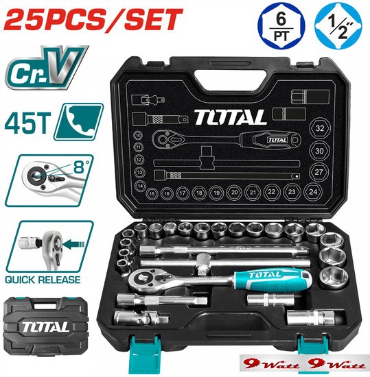 Универсальный набор инструментов Total THT121251 (25 предметов)