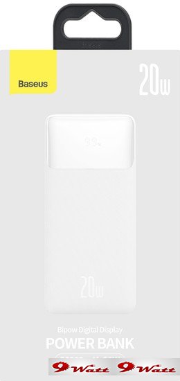 Внешний аккумулятор Baseus Bipow Fast Charge Power Bank 20W 20000mAh (белый) - фото2