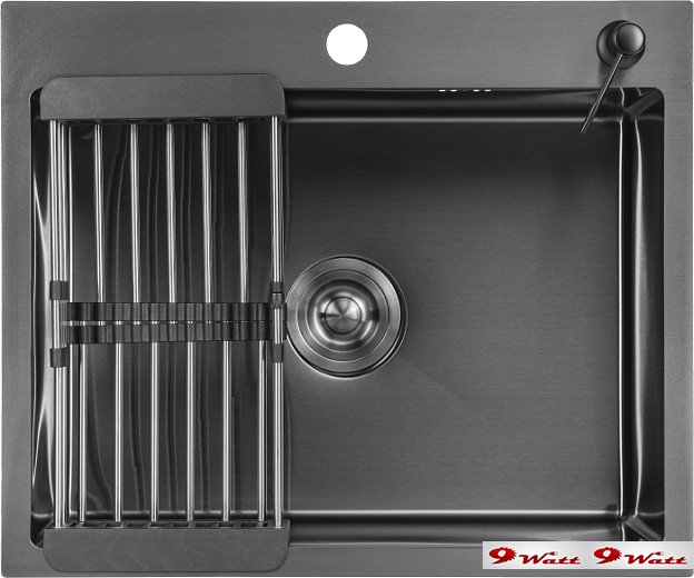 Кухонная мойка Saniteco 5045 Nano (с сифоном, дозатором и коландером) - фото